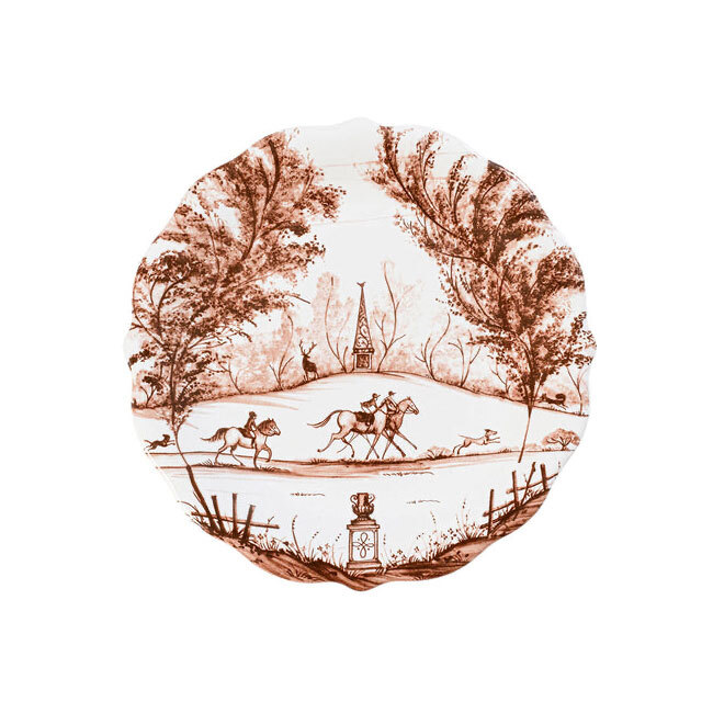 Juliska Country Estate Harvest Party Plate Assorted Set of 4 | Sepia Brown