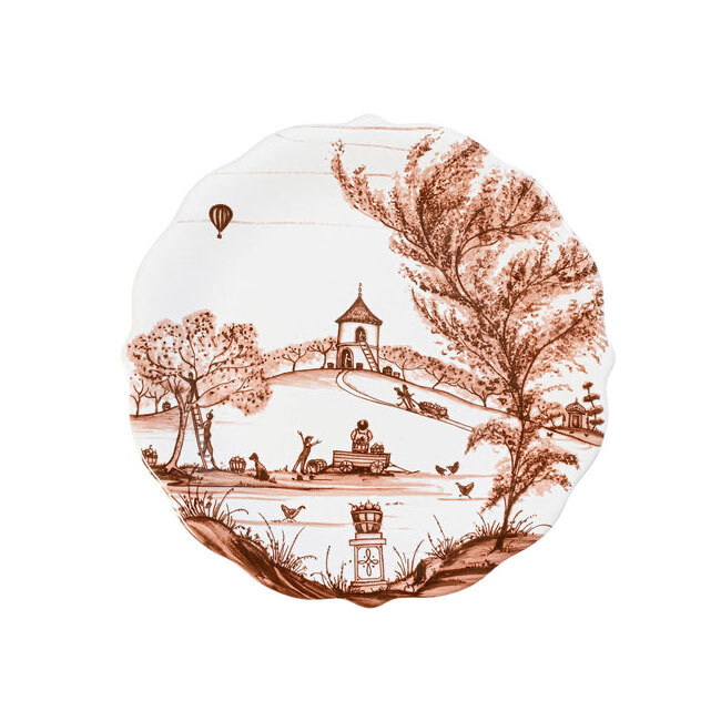 Juliska Country Estate Harvest Party Plate Assorted Set of 4 | Sepia Brown