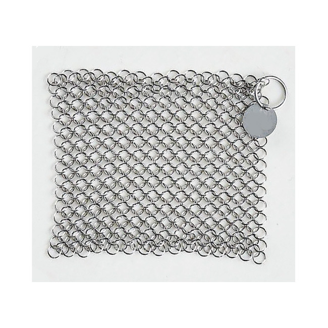 Cast Iron Scrubber, Food Grade Stainless Steel Chainmail Scrubber