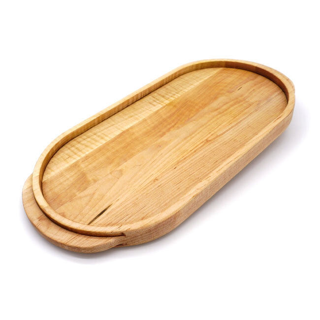 J.K. Adams Maple Oval Wooden Serving Tray | 21-1/2” x 10