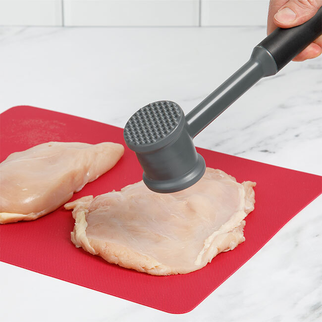 Progressive Prepworks Meat Tenderizer in use