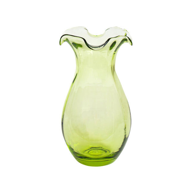 Product Vietri Hibiscus Glass Vertical Fluted Small Vase | Green