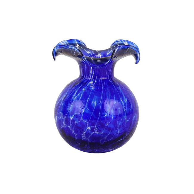 Vietri Hibiscus Glass Tortoiseshell Bud Vase | Cobalt 