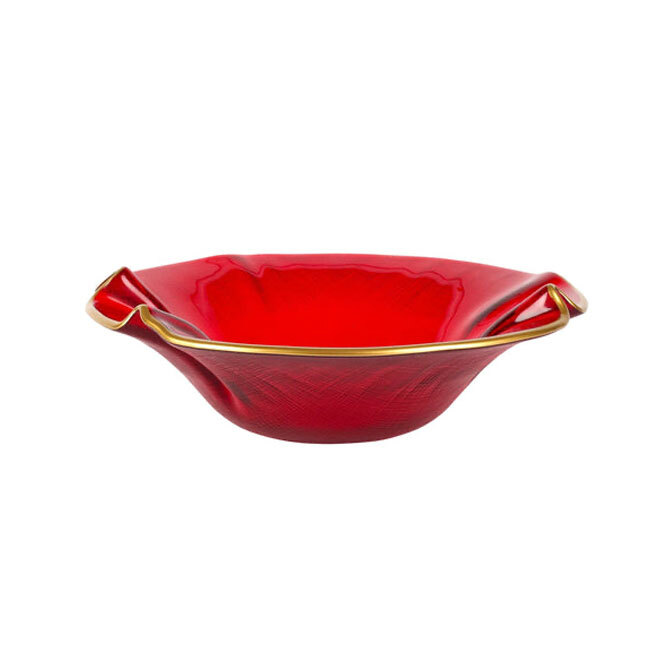 Product Vietri Holiday Glass Small Ruffled Bowl