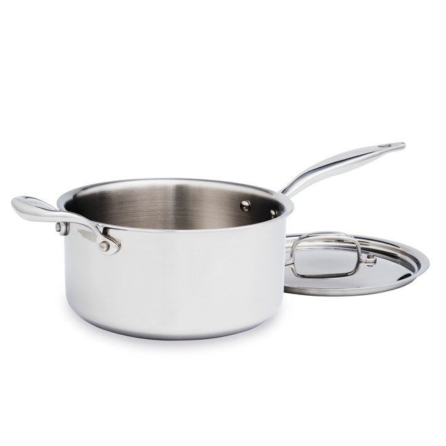 Heritage Steel 2 Quart Saucier with Lid - Titanium Strengthened 316Ti  Stainless Steel Pan with 5-Ply Construction - Induction-Ready and Fully  Clad