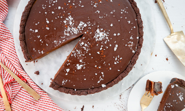 Salted Chocolate and Cardamom Caramel Tart