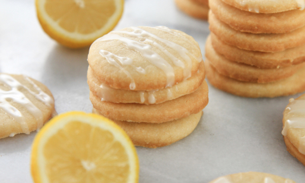 Glazed Lemon Shortbread Cookies