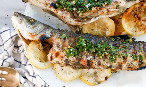 Grilled Branzino with Summer Gremolata