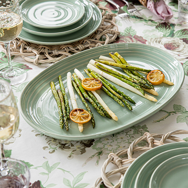 Juliska Bilbao 17” Platter | Sage in situ