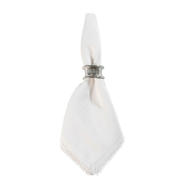 Juliska Graham Napkin Ring w/ White Napkin