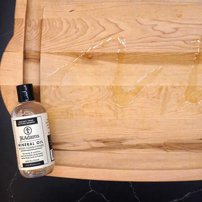 J.K. Adams Mineral Oil | 16 oz. with wood cutting board