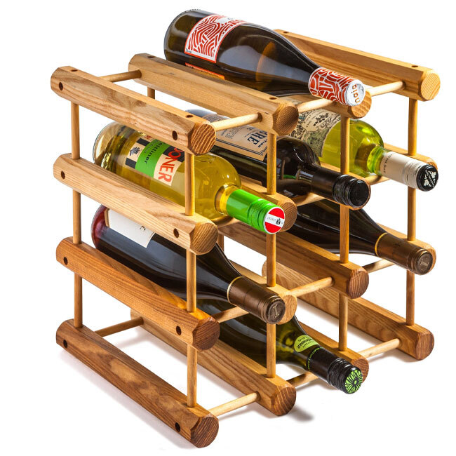 J.K. Adams 12 Bottle Wooden Ash Modular Wine Rack