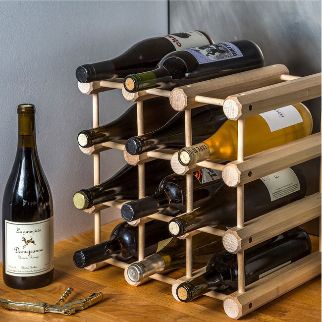 J.K. Adams 12 Bottle Wooden Ash Modular Wine Rack