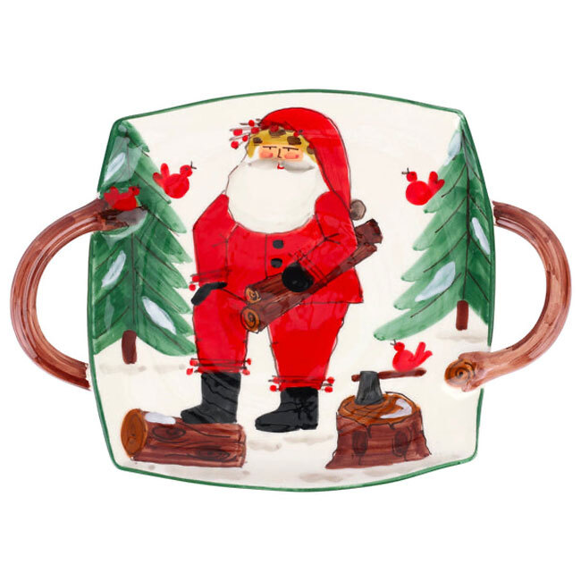 Product Vietri Old St. Nick Handled Square Platter