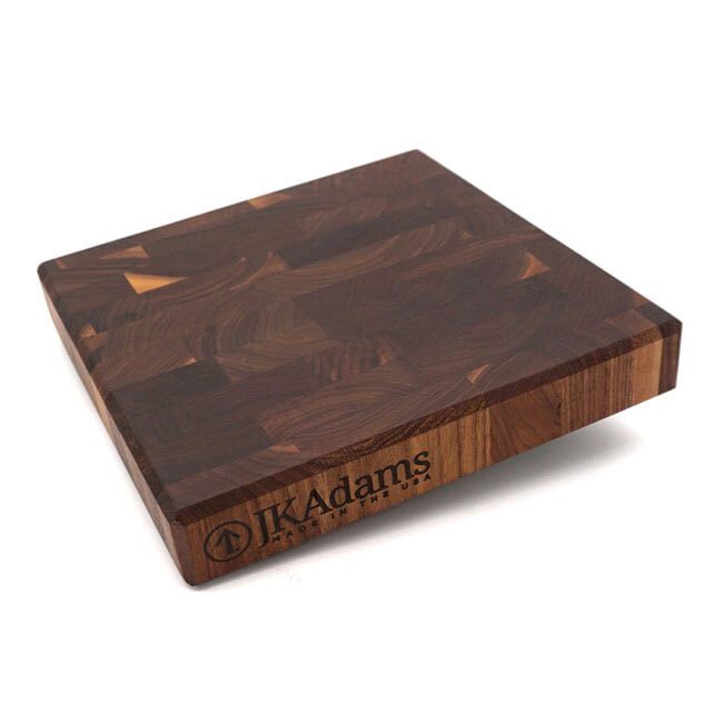 J.K. Adams Professional End Grain Walnut Board | 12” x 12” - oblique