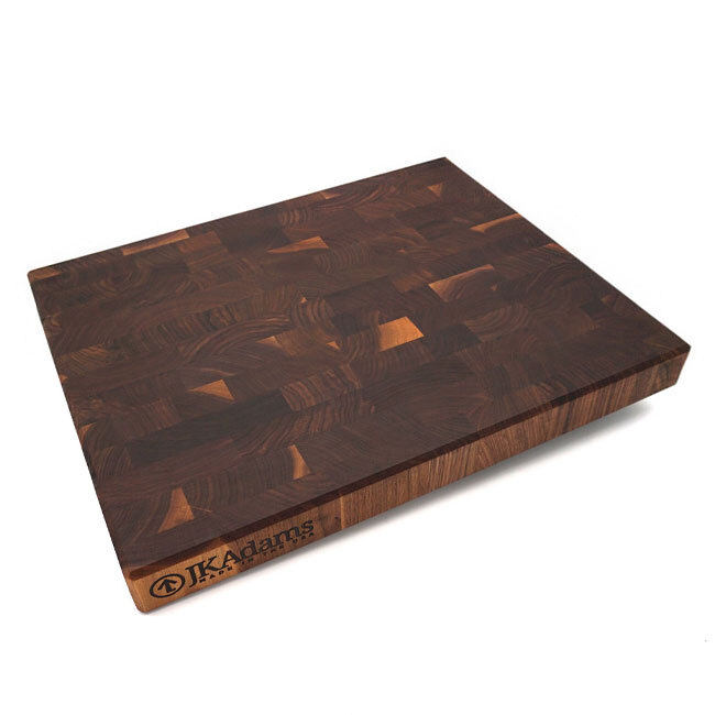 J.K. Adams Professional End Grain Walnut Board | 20” x 16” - oblique