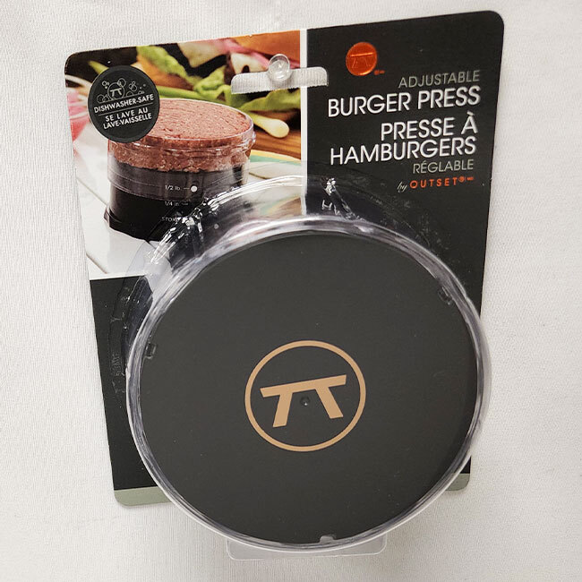 Outset Adjustable Burger Press - package