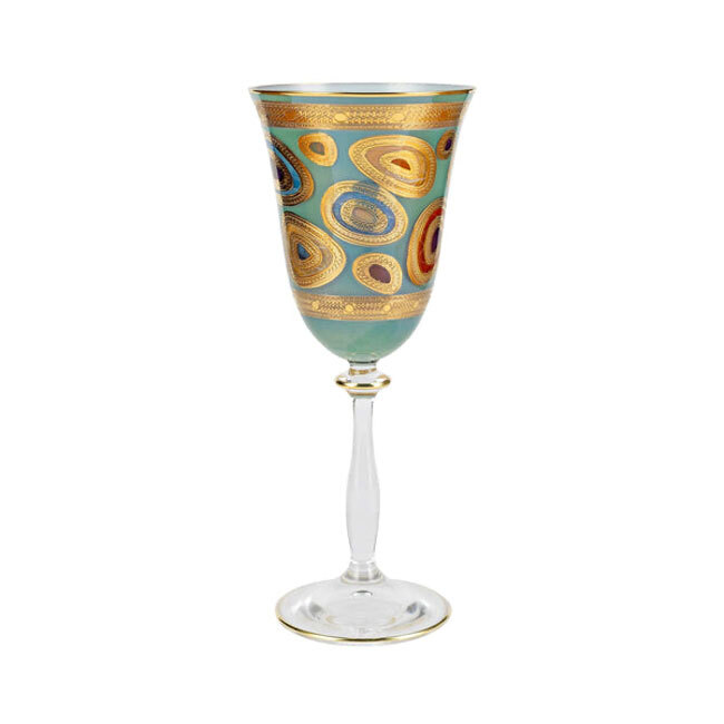 Product Vietri Regalia Wine Glass - Aqua