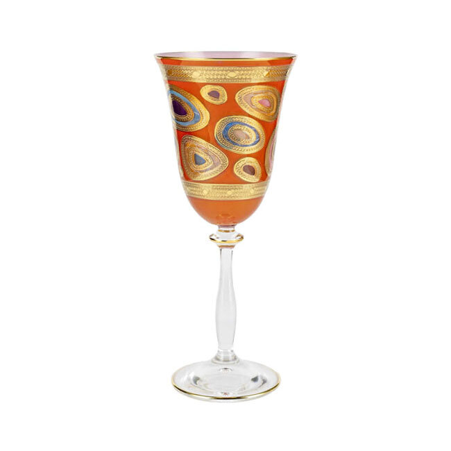 Vietri Regalia Wine Glass - Orange