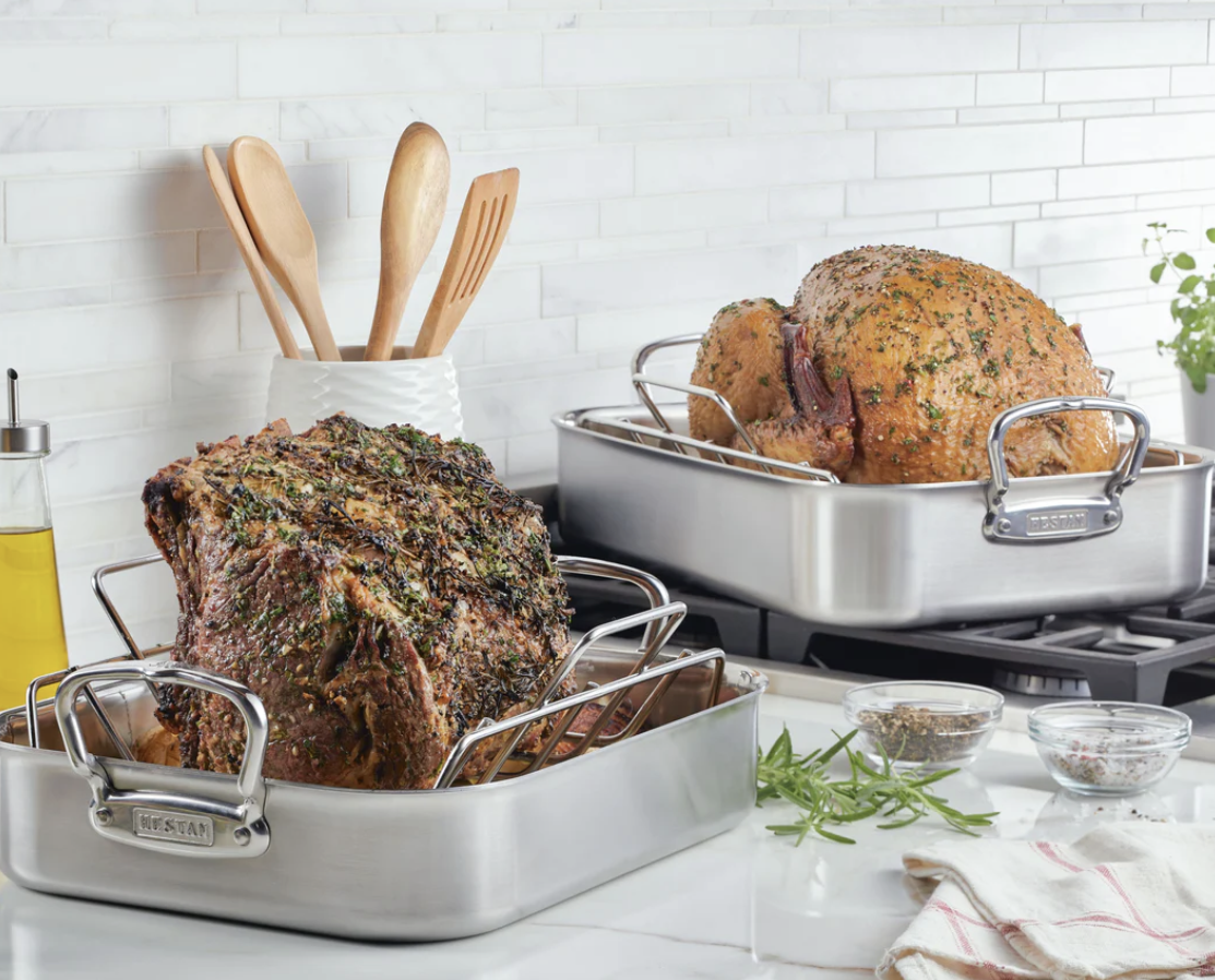 Hestan Provisions Classic Roaster with Rack, 14.5” or 16.5”, Stainless  Steel on Food52