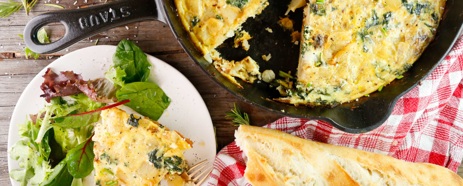 Kale, Potato, and Roasted Garlic Frittata