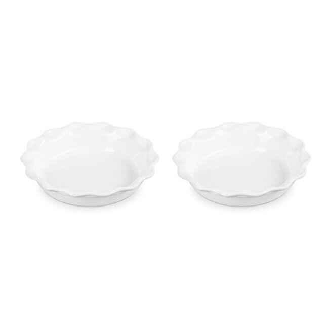 Le Creuset Heritage Fluted Pie Dish | 2-Piece Set - white