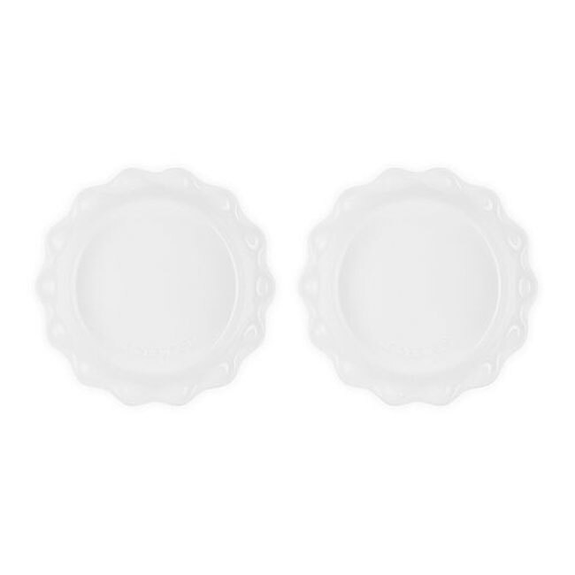 Le Creuset Heritage Fluted Pie Dish | 2-Piece Set - White