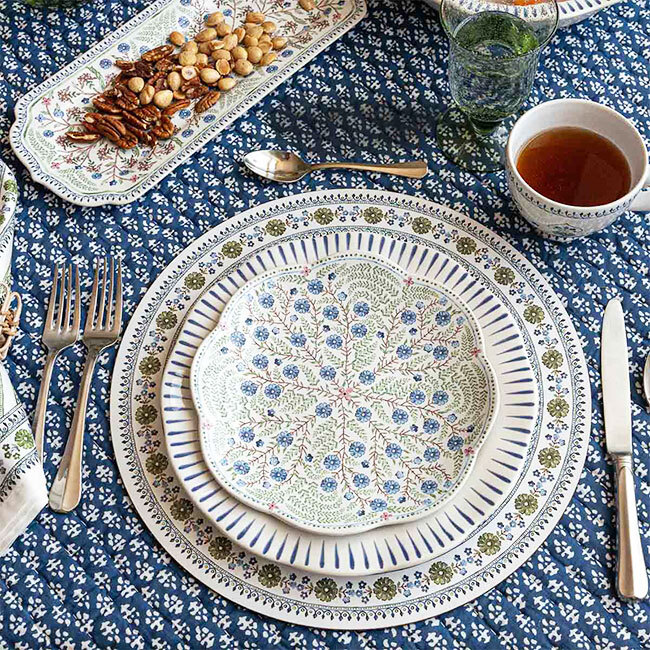 Juliska Villa Seville Scalloped Dessert/Salad Plate | Chambray - Place Setting