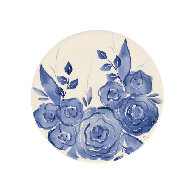 Viva by Vietri Blue Camellia Salad Plate