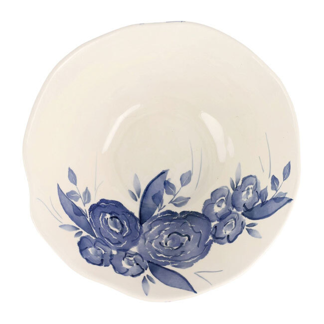 Viva by Vietri Blue Camellia Deep Serving Bowl